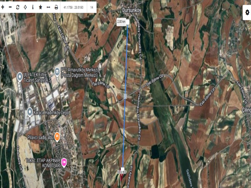 Arnavutköy Dursunköyde Satılık Arsa , 267 M2 Hisseli İmarlı 