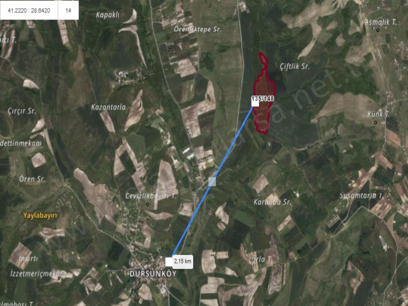 Arnavutköy Dursunköyde Satılık Arsa , 301 M2 Yolu Var Hisseli 