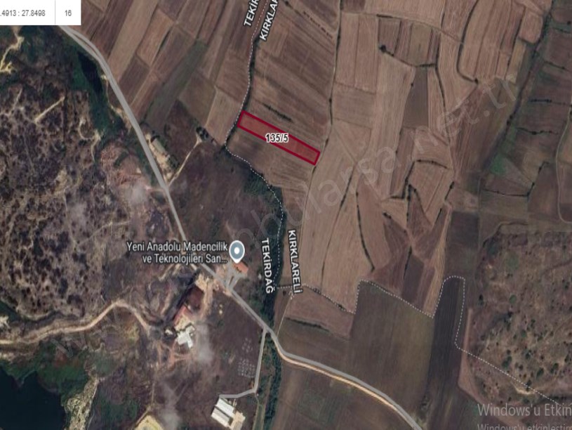 Kırklareli Vize Çakıllı Köyünde Satılık Arsa  , 612 m2 Hisseli Çaplı Yolu Var