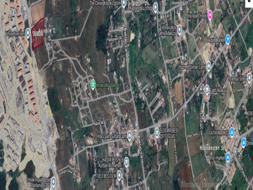 Arnavutköy Tayakadın Satılık Arsa , 240 M2 Hisseli İmarlı 