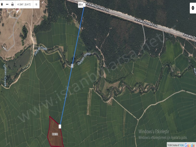Çatalca Ormanlı Satılık Arsa , 3,837 M2 Hisseli Yolu Var