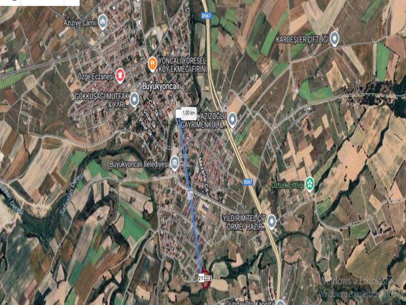 Tekirdağ Saray Büyükyoncalı Mah Satılık Arsa ,  1000 M2 Hisseli Evlerin Yakını  Merkezde 