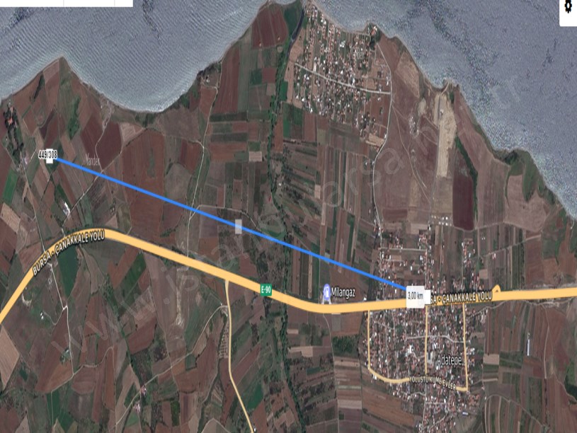 Çanakkale Lapseki Çardak Köyü Satılık Arsa , 338 m2 Müstakil Deniz Manzaralı 