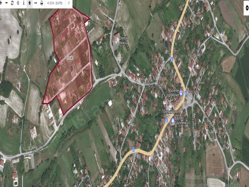 Çatalca Örencikte Satılık Arsa , 944 M2 Çaplı Yolu Var Evlerin Yakını