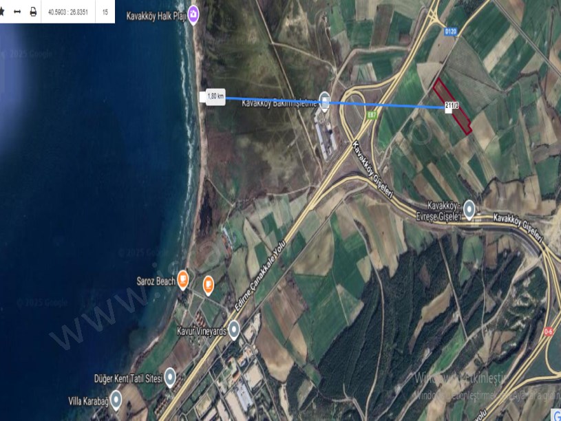 Çanakkale Gelibolu Kavakköy  Köyü Satılık  Tarla  , 19,350 M2 Müstakil  Yolu Var