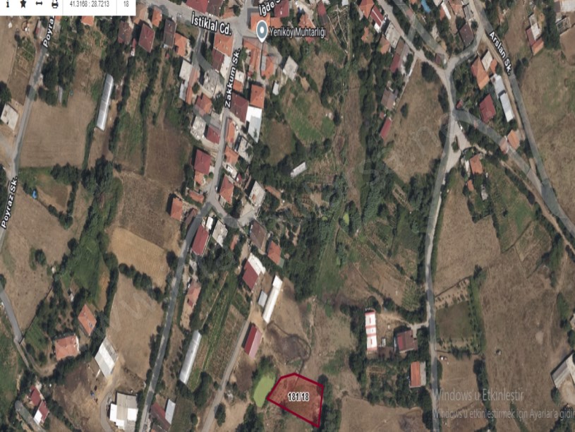 Arnavutköy Yeniköyde Satılık Arsa , 845 m2 Müstakil İmarlı Merkezde 