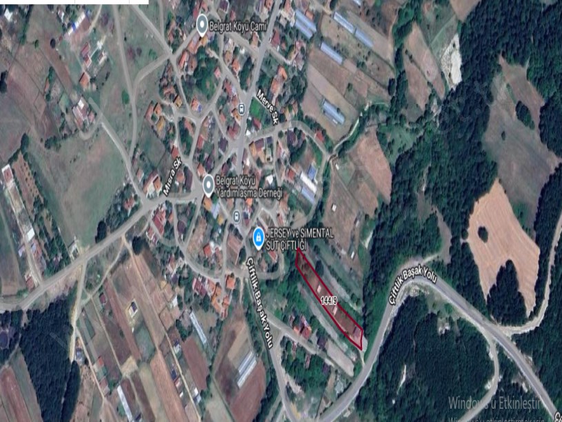 Çatalca Belgratta Satılık Arsa , 250 M2 Çaplı Yeri Belli Cadde Cephe 