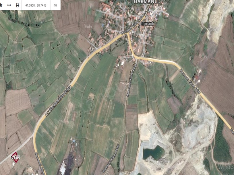 Edirne Uzunköprü Harmanlı Köyünde Satılık Tarla , 1,124 m2 Müstakil Asfalt Cd Cephe 