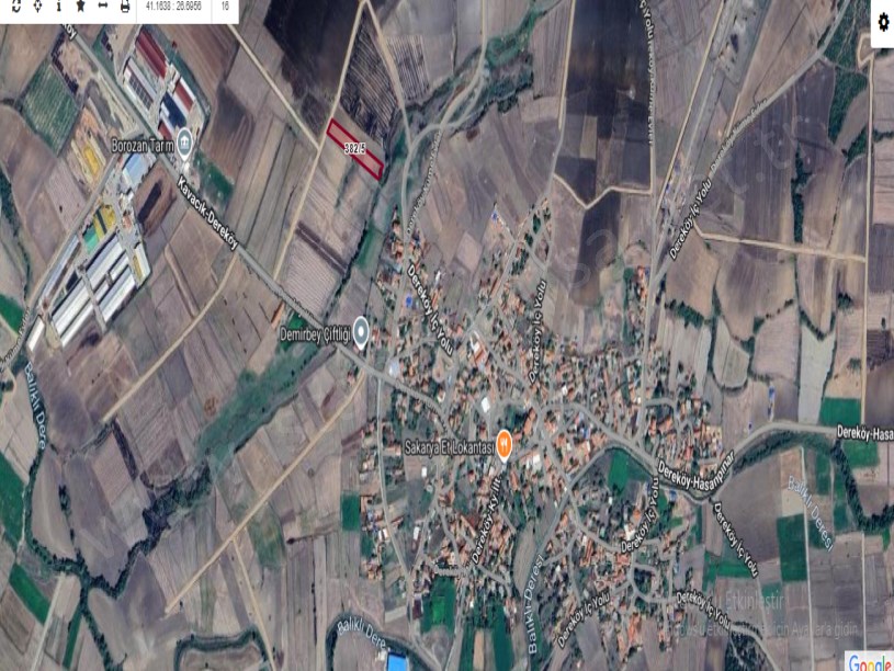 Edirne Uzunköprü Dereköy Köyü Satılık Tarla , 3,337 m2 Müstakil Yolu  Var Merkezde 