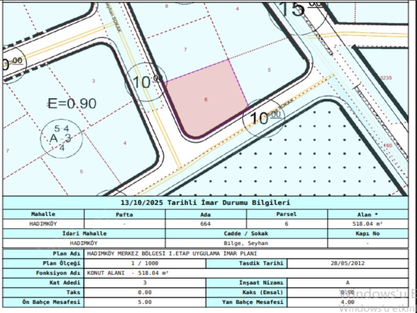 Arnavutköy Hadımköyde Satılık Arsa , 518 M2 3 Kat İmarlı Müstakil
