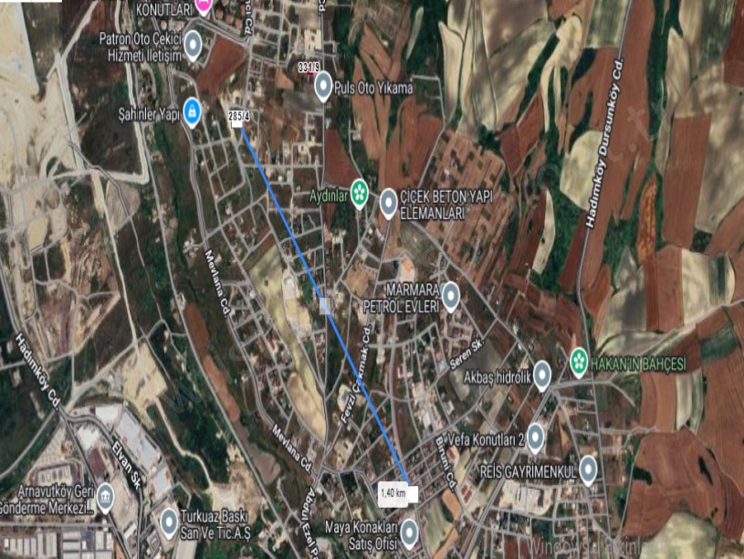 Arnavutköy Hadımköyde Satılık Arsa , 504 M2 Tek Tapu  Evlerin Yakını