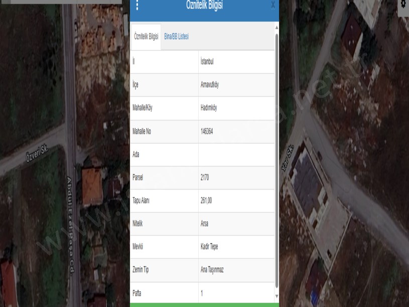 Arnavutköy Hadımköyde Satılık Arsa , 261 M2 Müstakil 3 Kat İmarlı  