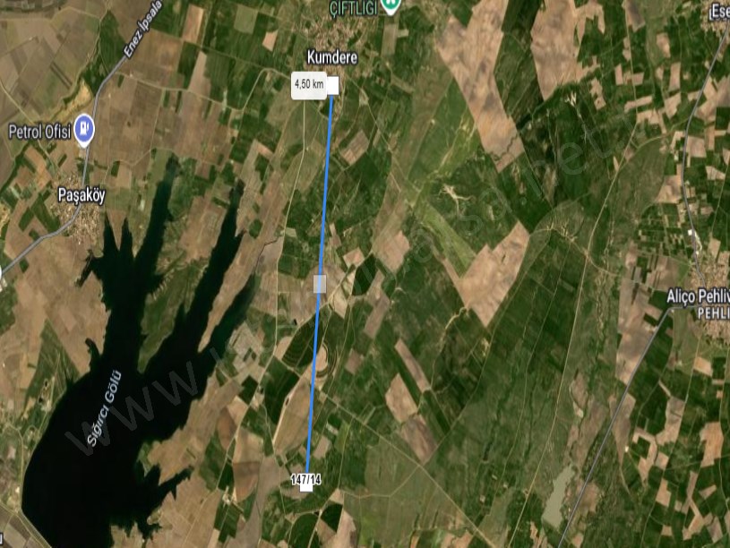 Edirne İpsala Kumdere Köyü Satılık Arsa , 331 m2 Hisseli Yolu Var Hisseli 