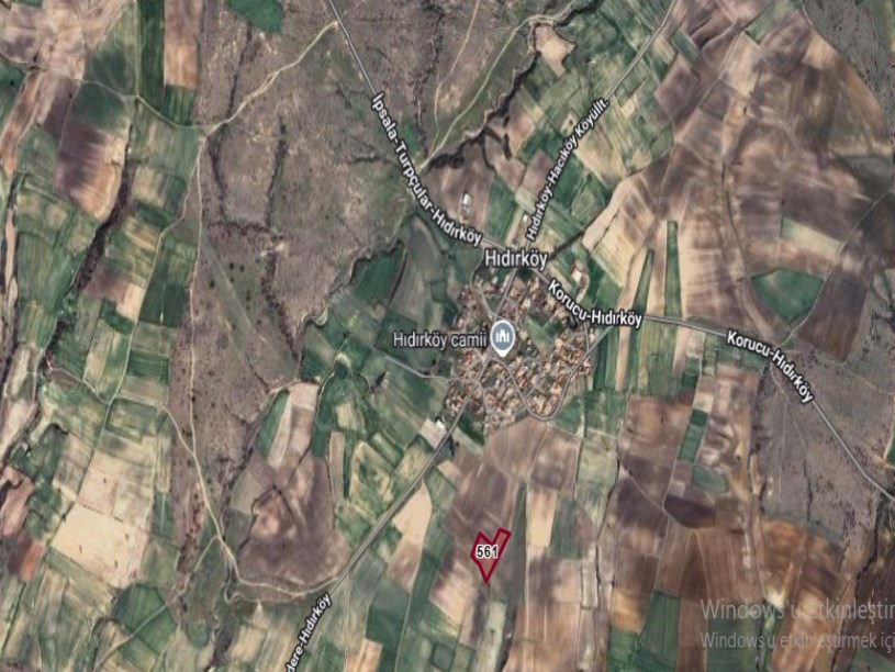 Edirne İpsala Hıdırköy Köyünde Satılık Arsa , 1,143 m2 Yolu Var Hisseli 