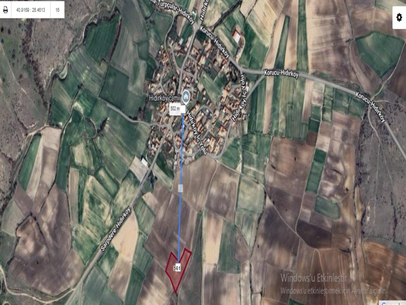 Edirne İpsala Hıdırköy Köyünde Satılık Arsa , 1,143 m2 Yolu Var Hisseli 