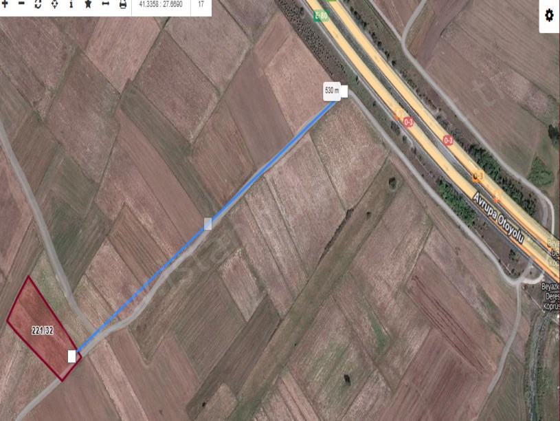 Tekirdağ Saray Beyazköyde Satılık Arsa ,308 M2 Hisseli Yolu Var