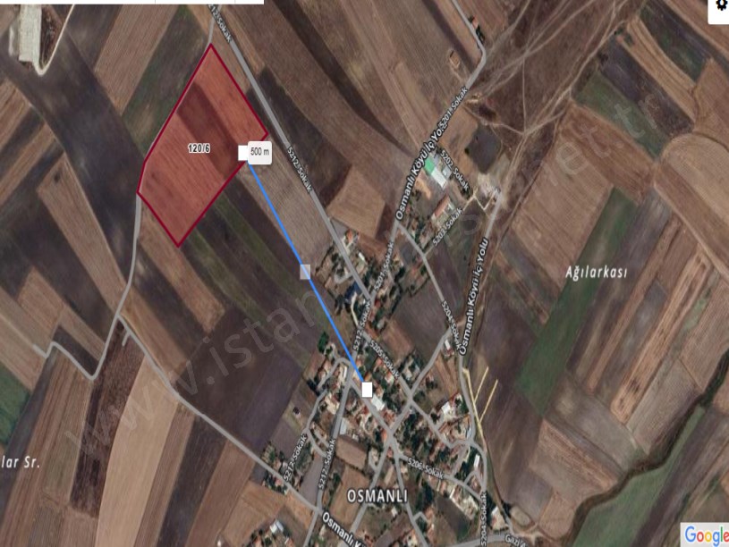 Tekirdağ Saray Osmanlı Köyünde  Satılık Arsa , 985 M2 Hisseli Yolu Var Köye Yakın
