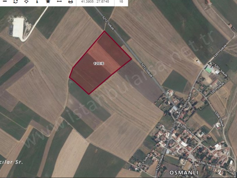 Tekirdağ Saray Osmanlı Köyünde  Satılık Arsa , 985 M2 Hisseli Yolu Var Köye Yakın