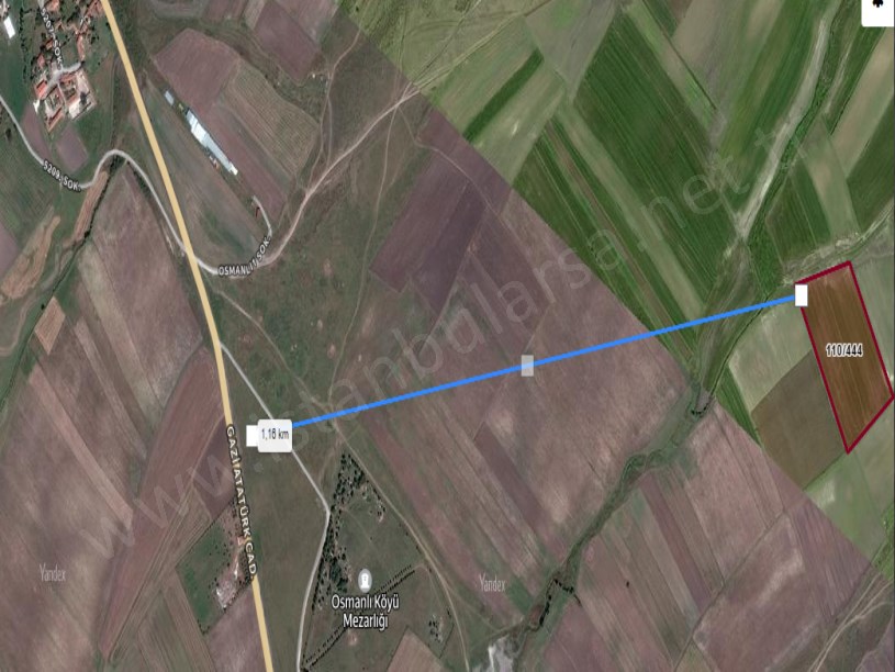 Tekirdağ Saray Osmanlı Köyünde  Satılık Arsa , 1,966 m2 Yolu Var Hisseli 