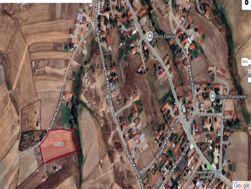 Tekirdağ Saray Göçerler Mah. Satılık Arsa , 250 M2 Köy İçi Hisseli Yolu Var 