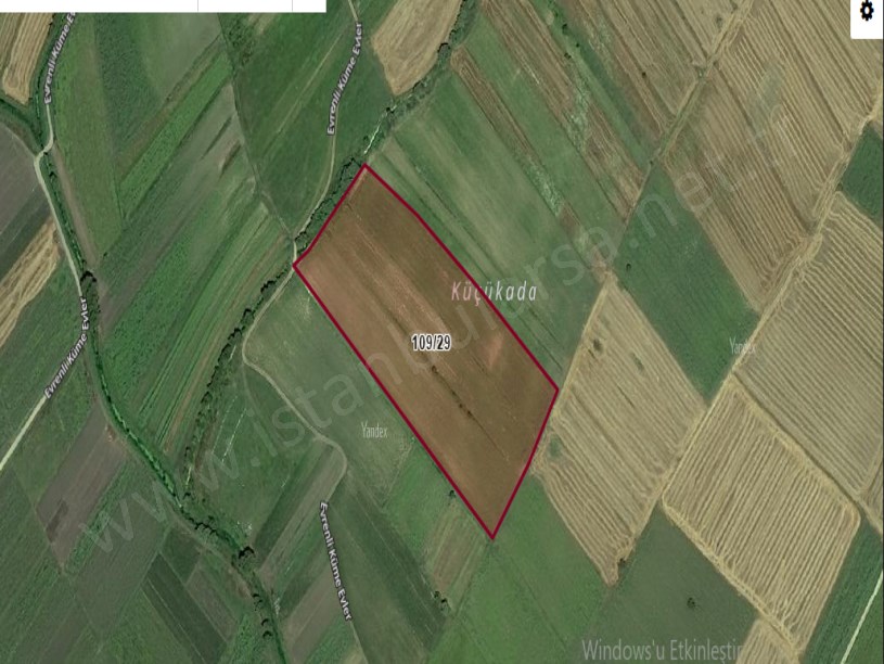 Kırklareli Vize Evrenlide Satılık Arsa , 520 M2 Hisseli Yolu Var