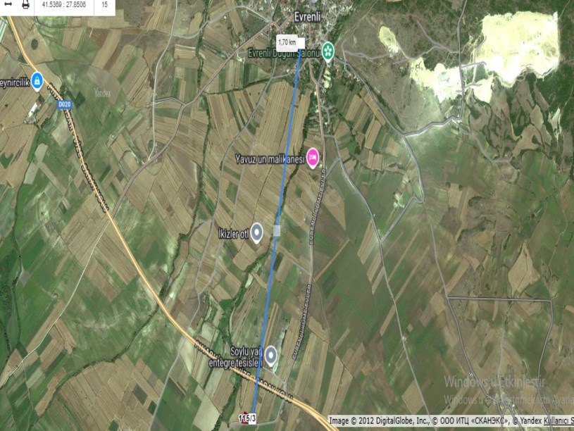 Kırklareli Vize Evrenlide Satılık Arsa , 134 M2 Hisseli Yola Cephe 