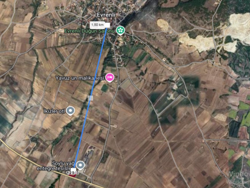Kırklareli Vize Evrenlide Satılık Arsa , 188 M2 Cadde Cephe Hisseli 