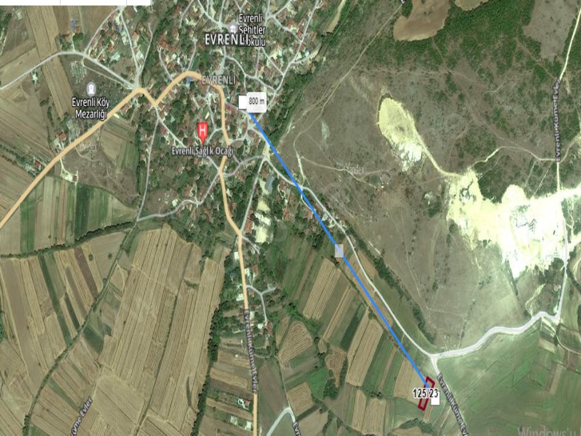 Kırklareli Vize Evrenlide Satılık Arsa , 479 m2 Hisseli Yola Yakın 