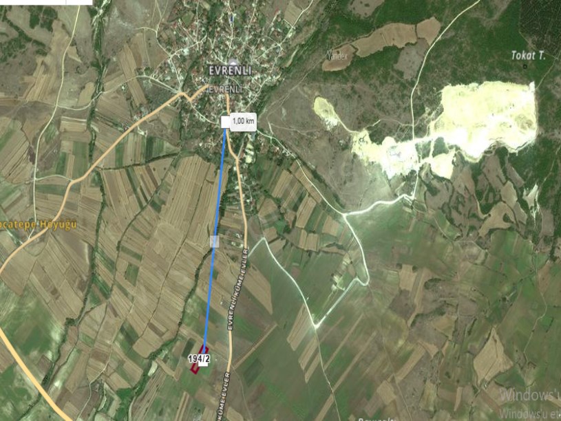 Kırklareli Vize Evrenlide Satılık Arsa , 284 M2 Yolu Var Evlerin Yakını