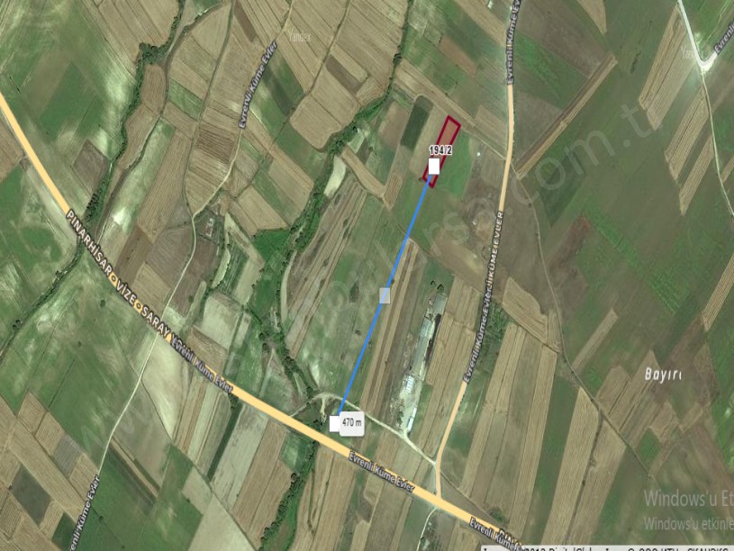 Kırklareli Vize Evrenlide Satılık Arsa , 284 M2 Yolu Var Evlerin Yakını