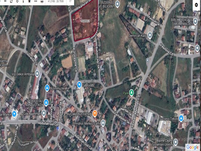 Arnavutköy İmrahorda Satılık Arsa , 181 m2 Cadde Cephe Merkezde 