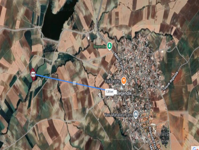 Edirne Keşan Beğendik Köyü Satılık Arsa , 837 m2 YoluVar Evlerin Yakını