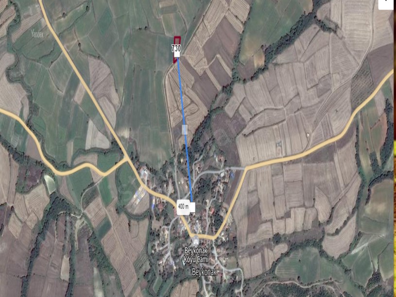 Edirne Uzunköprü Beykonak Köyünde Satılık Arsa , 214 M2 Yolu Var Hisseli 