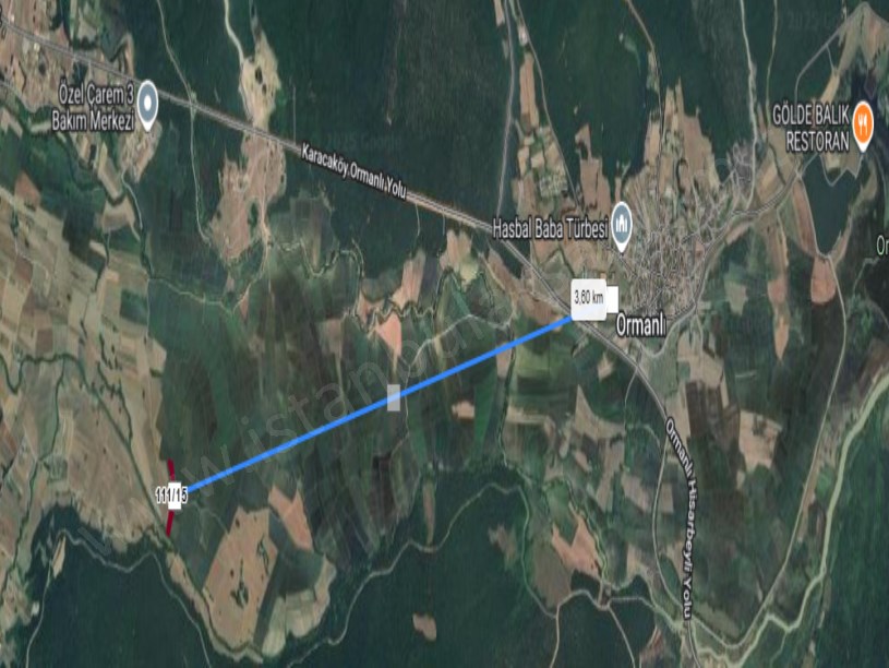 Çatalca Ormanlı Satılık Arsa , 375 M2 Çaplı Yolu Var Evlerin Yakını 