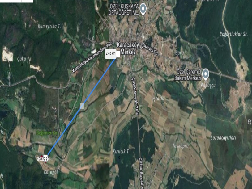 Çatalca Karacaköyde Satılık Arsa , 475 M2 Yolu Var Hisseli