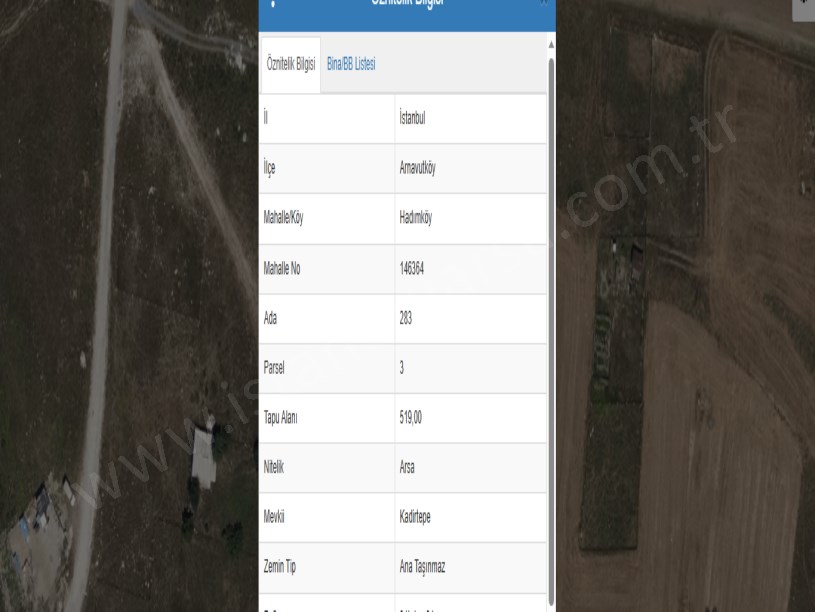 Arnavutköy Hadımköyde Satılık Arsa , 519 m2 Müstakil 2 Kat İmarlı Evlerin Yakını 