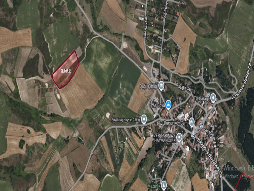 Arnavutköy Dursunköyde Satılık Arsa  , 2,100 m2 Hisseli Yolu Var Evlerin Yakını