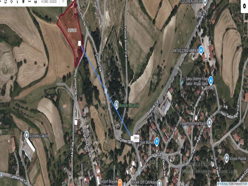 Arnavutköy Boyalıkta Satılık Arsa ,  203 m2 Yolu var Evlerin Yakını 