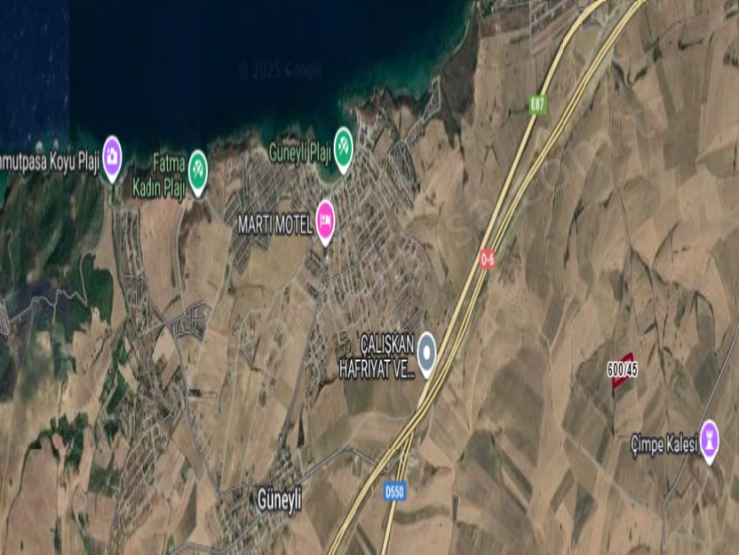 Çanakkale Gelibolu Güneyli Köyü Satılık Arsa , 246 m2 Hisseli Çaplı Yolu Var 