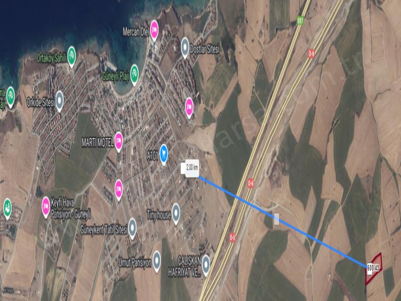 Çanakkale Gelibolu Güneyli Köyü Satılık Arsa , 246 m2 Hisseli Çaplı Yolu Var 