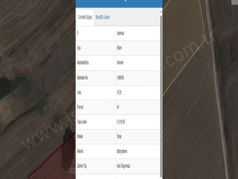 Silivri Akörende Satılık Tarla  , 8,615 m2 Müstakil Yolu Var 
