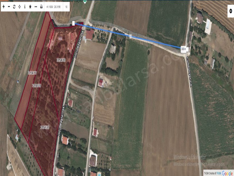 Silivri Akörende Satılık Tarla  , 20 Dönüm Çiftlik Müstakil 