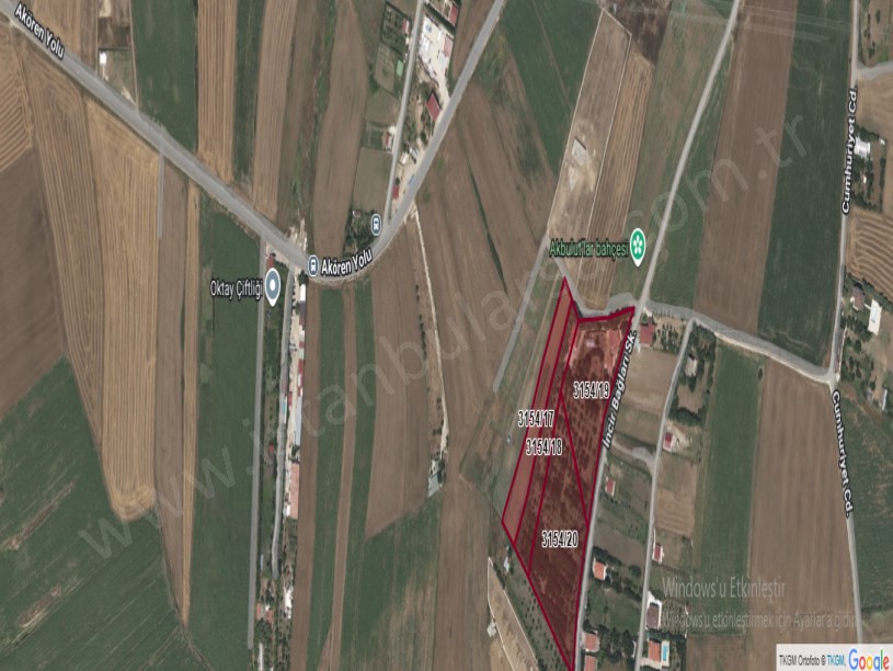 Silivri Akörende Satılık Tarla  , 20 Dönüm Çiftlik Müstakil 