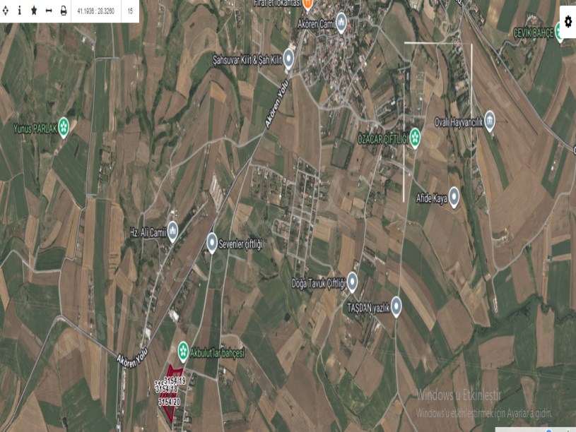 Silivri Akörende Satılık Tarla  , 20 Dönüm Çiftlik Müstakil 