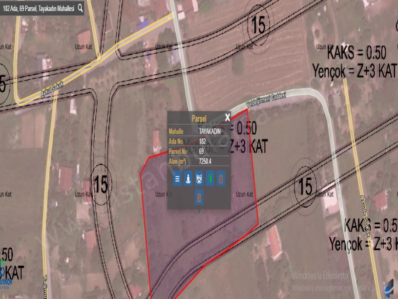 Arnavutköy Tayakadın Satılık Tarla , 7,250 m2 Müstakil Merkezde İmarlı İçinde Meyve Ağaçları Var 
