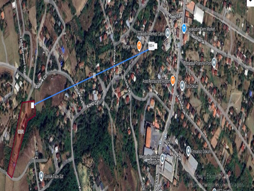 Arnavutköy Tayakadın Satılık Arsa , 162 M2 Merkezde Yolu Var Evlerin Yakını 