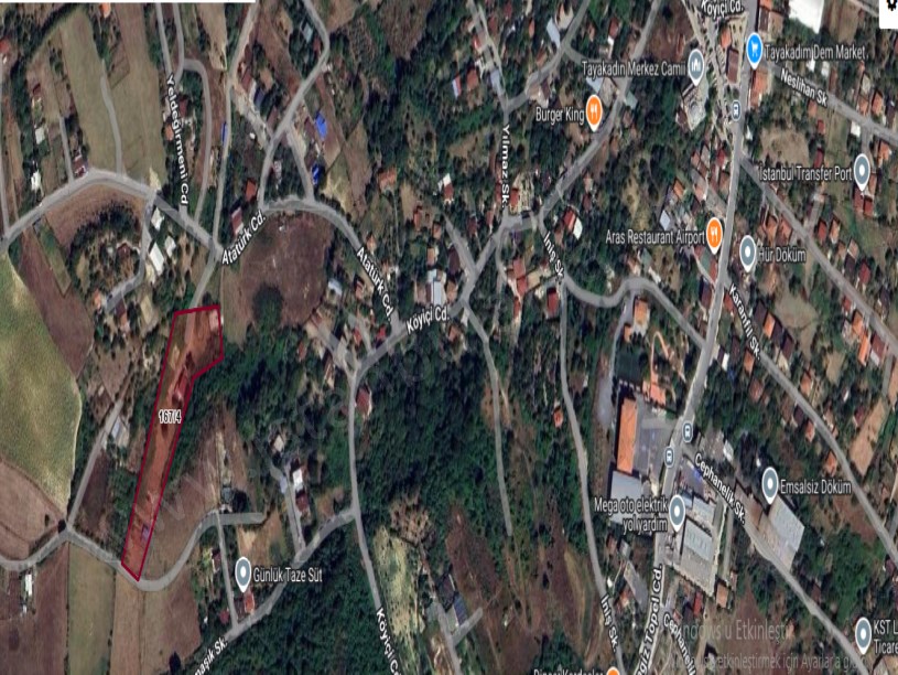 Arnavutköy Tayakadın Satılık Arsa , 162 M2 Merkezde Yolu Var Evlerin Yakını 