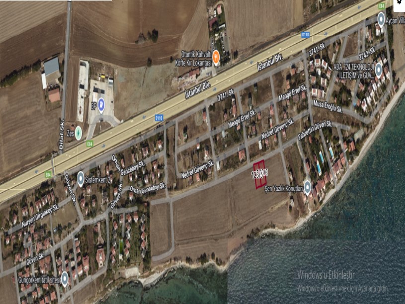 Tekirdağ Süleymanpaşa Karaevli Mah Satılık Arsa , 1,085 m2 Deniz Manzaralı Villa İmarlı