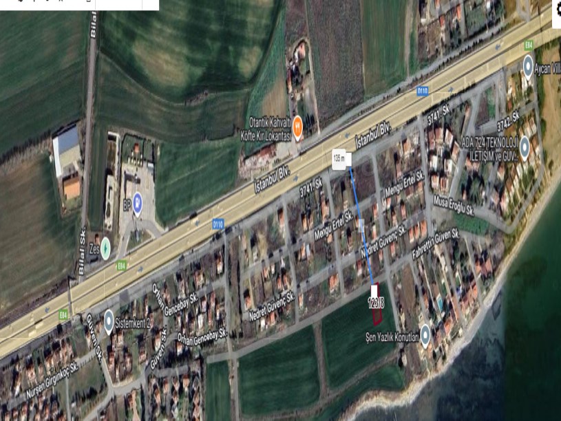 Tekirdağ Süleymanpaşa Karaevli Mah Satılık Arsa , 535 m2 Deniz Manzaralı Villa İmarlı