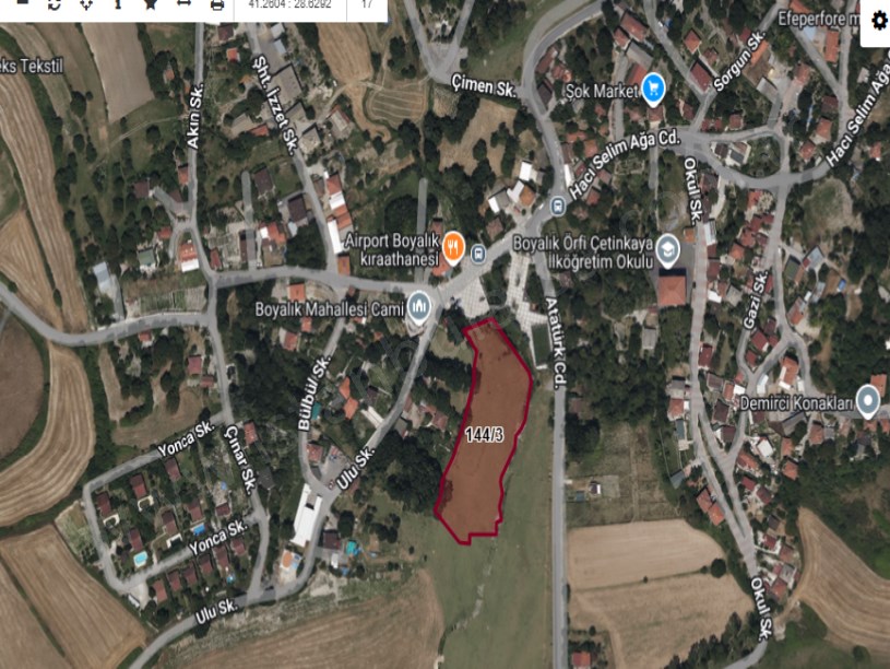 Arnavutköy Boyalıkta Satılık Arsa , 1,136 M2 Hisseli Yolu Var 